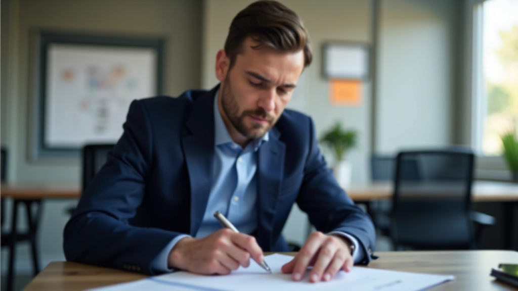 Profissional a trabalhar num plano de mudança de carreira, com gráficos e tabelas de progresso na parede