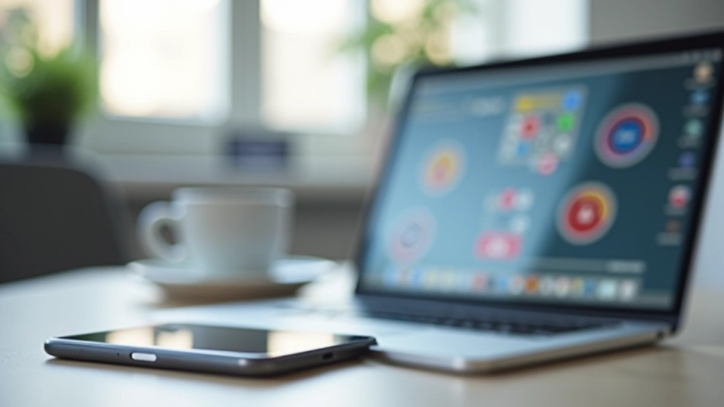 Vários ícones de aplicações profissionais e plataformas de networking em ecrã, representando ecossistema digital